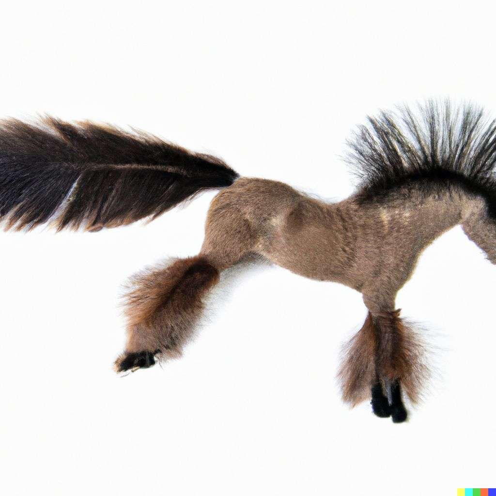 a horse, made from feathers